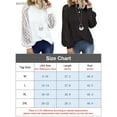 thumbnail image 3 of BadPiggies Women's Long Sleeve Tops Lace Casual Loose Blouses T Shirts Crew Neck Hollow (M, Black), 3 of 3