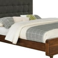 thumbnail image 3 of Wooden California King Size Bed with Tufted Headboard Gray and Brown - Saltoro Sherpi, 3 of 5