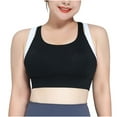 thumbnail image 2 of Darzheoy Sports Bras for Women Color Fake Two-piece Sports Underwear Shockproof High-strength Bra Fixed Large Chest Pad Close Pair Milk Yoga Vest XXL, 2 of 7
