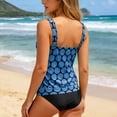 thumbnail image 4 of Aihuaihua Women's Polka Dot Tankini Swimsuit Swim Tank Top Tummy Control Bathing Suit with Black Bottoms Two Piece Swimwear Light Blue XXXXL, 4 of 6