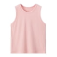 thumbnail image 3 of Girls T Shirts Kids Knit Sleeveless Tank Top Solid Color Breathable Layering Vest Girls Tops Red 9-10 Years, 3 of 4
