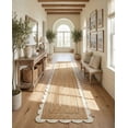 thumbnail image 4 of Sivi 3 x 16 Feet Handmade Scallop Braided Jute Rug - Natural Jute Runner Rug, 4 of 15