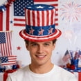 thumbnail image 5 of Independence Day Uncle Sam Top Hat, Patriotic American Flag Tall Hat for 4th of July Parties and Events, 5 of 9