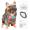 thumbnail image 3 of Fotbe Colorful Fish 2 Print Small Dog Sweater Hoodies Pet Grey Hooded Soft Fleece Sweatshirts with Pocket Fall Winter Puppy Cat Sweaters Warm Clothes-Large, 3 of 7