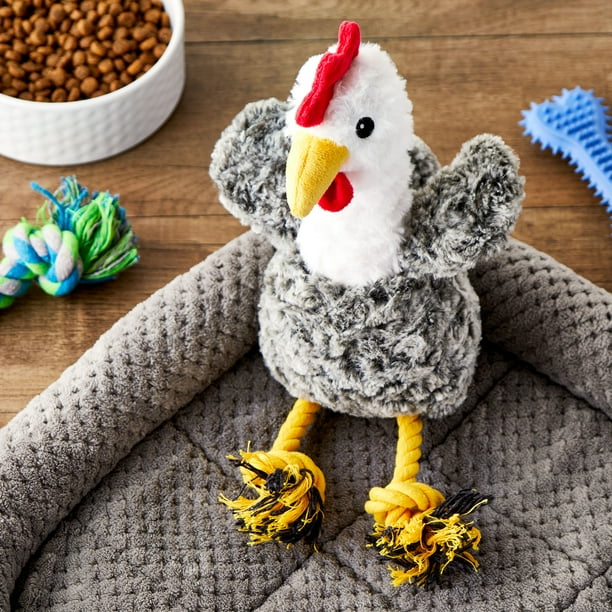 Vibrant Life Cozy Buddy Chicken with Rope Dog Toy Plush, Durable