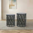 thumbnail image 5 of Joveco Black Nesting Round Side End Tables Set of 2- Coffee Tea Table Mid Century Night Stands for Living Room Bedroom Outdoor (Traditional Style), 5 of 14