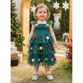 thumbnail image 3 of RUINIXCW Toddler Baby Girl Christmas Tree Dress Cake Smash Outfit Kids Little Girl Xmas Holiday Party Dress Ball Fly Sleeve Layered Tulle Tutu Dress, 3 of 10