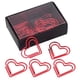 thumbnail image 3 of Clips de papel con forma de corazón, marcapáginas, organizador de documentos, suministros de papelería (rojos), 3 of 14