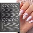 thumbnail image 5 of NEWSPIED 8 Sheets Line Nail Art Stickers Rose Gold Silver Metal Nail Stickers Nail Art Supplies 3D Metallic Curve Stripe Wave Lines Nail Decals French Nail Designs Striping Tape Wavy Nail Decor, 5 of 7