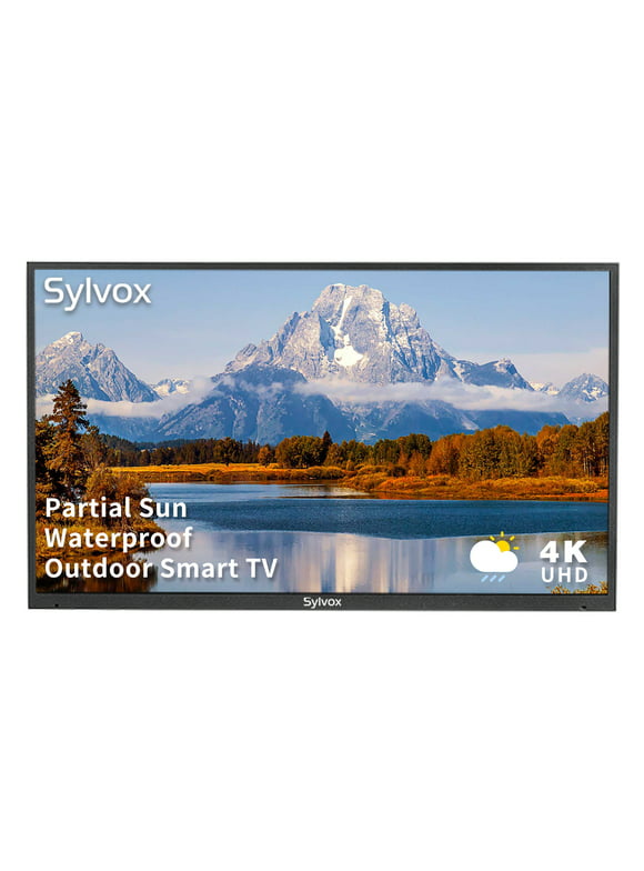 Sylvox 55 inch Outdoor TV Partial Sun 1000 Nits 4K LED Waterproof TV Anti Glare Outdoor Smart TV (Deck Series)