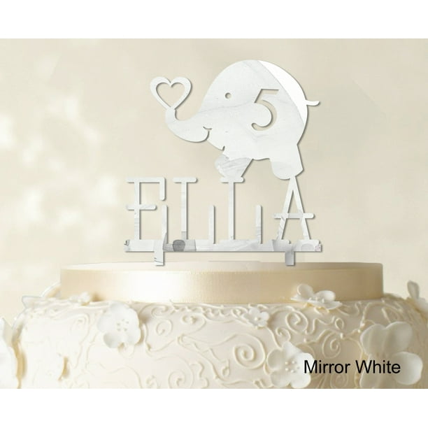 "Custom Birthday Cake Topper Personalized Mirror Cake Topper Color
