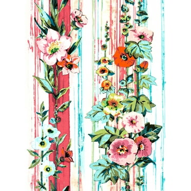 A-Street Prints Delisa Red Floral Stripe Wallpaper, 20.5-in by 33-ft, 56.38 sq. ft
