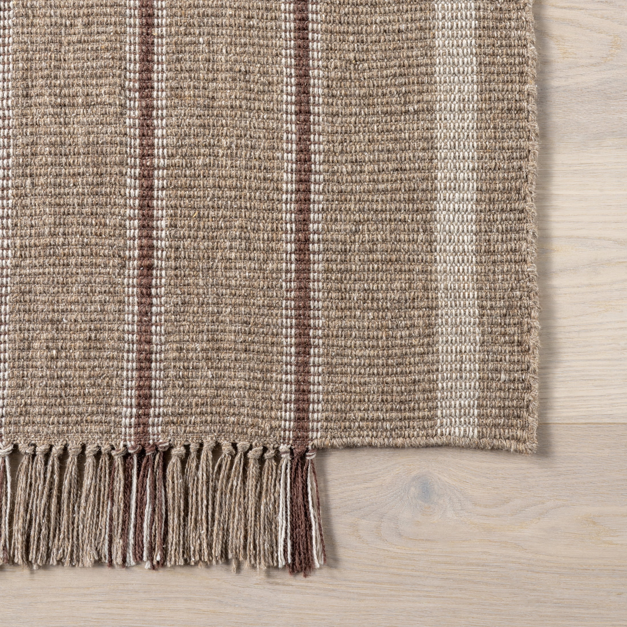 Rugs USA Toluca Striped Wool Area Rug, 9' 6" x 13' 6", Toluca Taupe