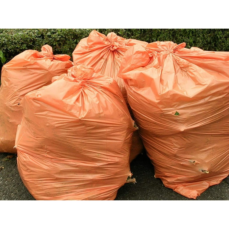 20 Counts / Roll 2-4 Gallon Small Trash Bags Waste Basket Liners Orange