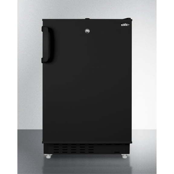 ADA compliant built-in or freestanding 20" wide refrigerator-freezer for residential use with lock