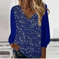thumbnail image 2 of JURANMO Sequin Velvet Tops for Women Glitter Sparkly Blouse Long Sleeve Dressy Evening Party Holiday Shirts Fashion Shimmer Outfits Blue XXL, 2 of 7
