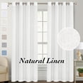 thumbnail image 1 of H.VERSAILTEX Linen Blended Curtains Grommet Semi-Sheer Curtains Light Filtering Panel Drapes for Bedroom, 2 Panels, 52" x 84", White, 1 of 7