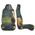 Gaeub Peaceful Deer Lily Pond Full Set Car Seat Covers with Soft Padding Universal Auto Front
