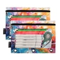 thumbnail image 2 of Abstract Swirling Colorful Blocks 2 Pack Pencil Pouch for 3 Ring Binder Smooth Zipper Folders with Pockets Clear Window Pencil Case, 2 of 6