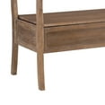 thumbnail image 4 of Saltoro Sherpi 48 Inches Storage Bench with Arched Fretwork Backrest, Brown, 4 of 5