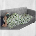 thumbnail image 6 of Nature Soft Flannel Fleece Throw Blanket, Botanical Leafage Pattern Forest Foliage Growth of Season Plants Organic, Cozy Plush for Indoor and Outdoor Use, 60" x 80", Emerald Green White, by Ambesonne, 6 of 6