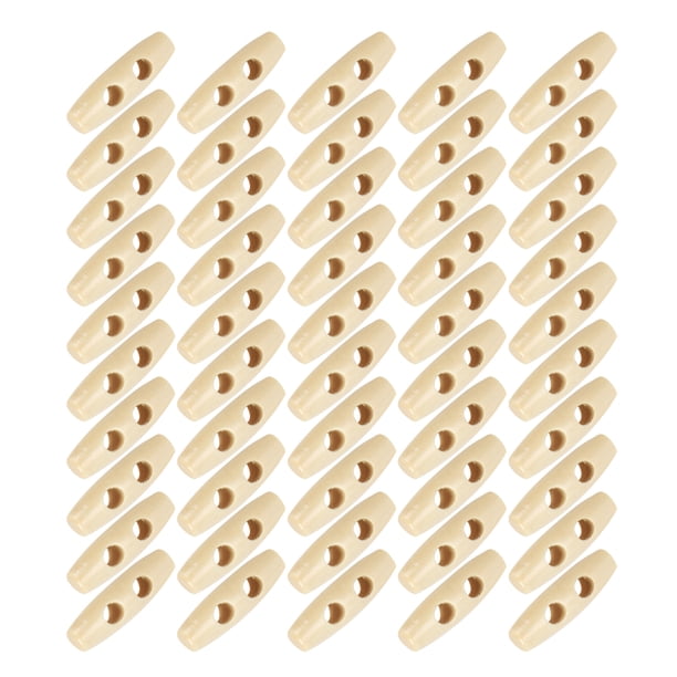 Botón 50 Uds. Botones En Forma De Oliva Botones De Madera De Color Crema Accesorios De Costura De Tela 30mm