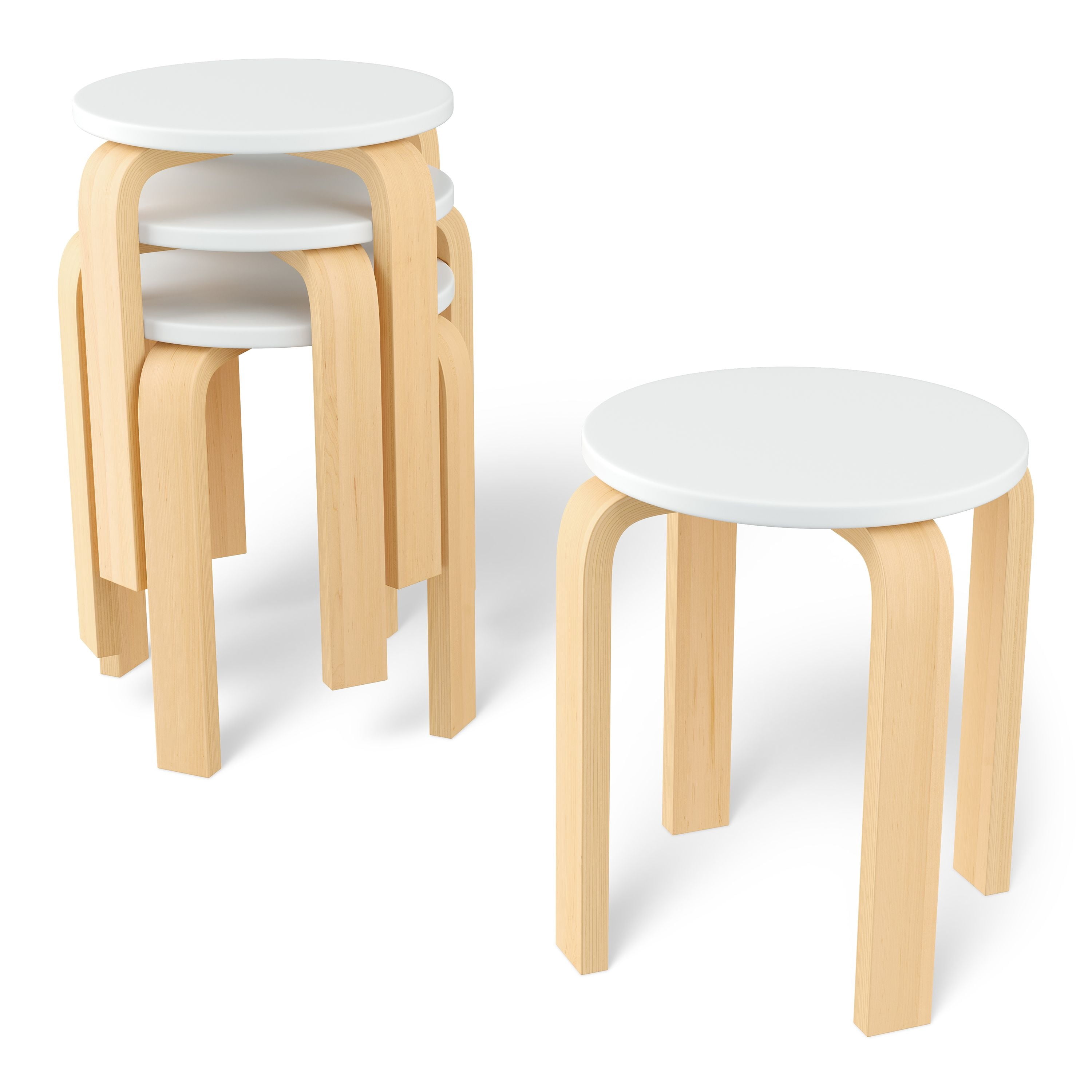 Mainstays Kids 5-Piece Get Happy Play and Chair Set, Natural Teak And White