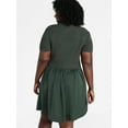 thumbnail image 3 of Terra & Sky Women's Plus Short Sleeve Mini Mixed Media Dress, Sizes 0X-5X, 3 of 5