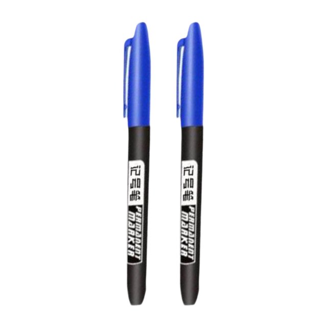 KLKCMS 2 Permanent Markers Office Painting Waterproof Rocks Oil based Paint Markers Blue