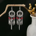 thumbnail image 4 of Sdmnsg-T Vintage Peacock Dangle Earrings for Women Bohemian Blue Crystal Feather Peafowl Statement Drop Dangling Stud Earring Boho Xmas Birthday Holiday Wedding Jewelry Gifts for Her Bff, 4 of 10