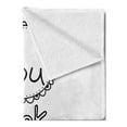 thumbnail image 2 of Saying Soft Flannel Fleece Throw Blanket, Typographic Style Lettering You Took My Heart with Hand Drawn Ornamental, Cozy Plush for Indoor and Outdoor Use, 60" x 80", Black White, by Ambesonne, 2 of 5