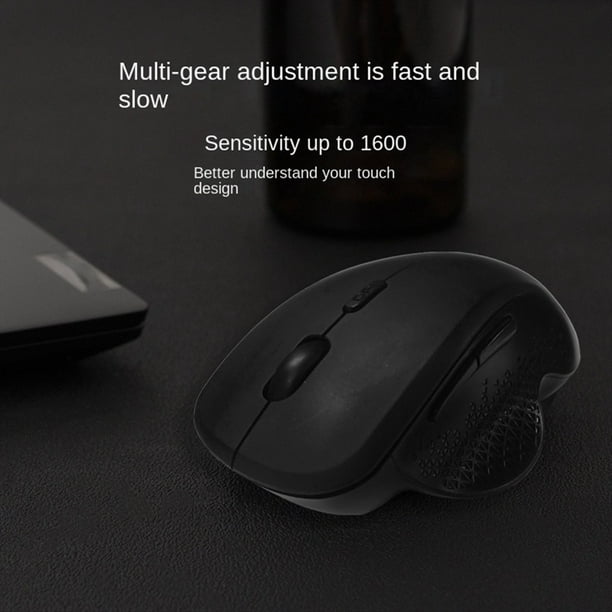 Ratón Inalámbrico Bluetooth para Computadora Portátil Modo Dual Ratón Ergonómico Recargable Negro
