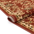 thumbnail image 6 of Well Woven Non-Skid/Slip Rubber Back Antibacterial 8x10 (7'10" x 9'10") Area Rug Timeless Oriental Red Traditional Classic Sarouk Thin Low Pile Machine Washable Indoor Outdoor Kitchen Hallway Entry, 6 of 7