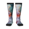 thumbnail image 1 of Fotbe Colorful Abstract Waves Calcetas Divertidas Estampadas para Hombre y Mujer, Calcetas de Algodón hasta la Rodilla para Caminar, Correr, Enfermería y Embarazo, 1 of 6