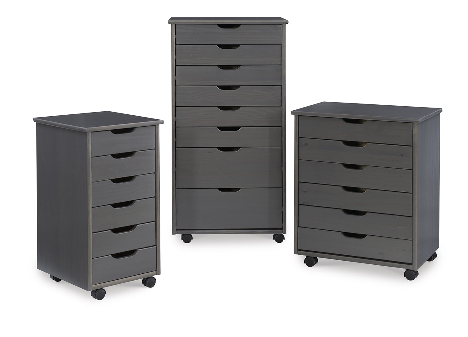 Linon Cary Six Drawer Wide Roll Cart, Finishes - Walmart.com