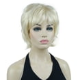 thumbnail image 6 of Short Layered Shaggy Wavy Full Synthetic Natural looking Heat Resistant Wig for Women, 613 Blonde, 6 of 8