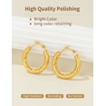 thumbnail image 6 of FindChic Hoop Earrings for Women Stainless Steel Rhombic Pattern Hoops 14K Gold Plated Hollow Tube Loop Earrings Birthday Mothers Day Jewelry Gifts Her Mom Wife Adults Ideas, 30mm, 6 of 8