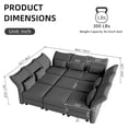 thumbnail image 6 of NYBOPAVIS Modular Sectional Sofa, 9 Seat Modular Sectional Sofa Convertible Sleeper Sofa Bed, 25.6" Deep Seat Velvet Sofa for Living Room White, 6 of 9