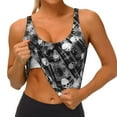 thumbnail image 3 of Fotbe Seamless Pattern With Skulls Sujetador Deportivo Largo sin Aros para Mujer con Almohadillas y Soporte Medio, Transpirable y Absorbente, Camiseta Tipo Chaleco o Tank Top-Small, 3 of 8
