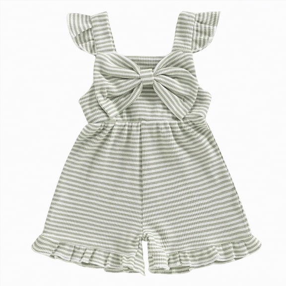 Toddler Girl Outfit Baby Summer Jumpsuit Romper Cute Bow Sleeveless Jumpsuit Shorts 6 12 18 Months 1T 2T 3T 4T 5T 6T 7T Overalls Clothes 6M 4T Gibobby,2-3 Years,Light Green