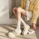 thumbnail image 2 of Xiao Hua 6 pares de calcetines finos de algodón para mujer, suaves y hasta el tobillo (Beige A04), 2 of 2