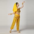 thumbnail image 5 of Eltusu Girls Belly Dance Sets, Performance Elastic Waist Sleeveless Shows Kids Dancewear Sets Yellow Size 11-13 T, 5 of 6