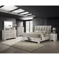 thumbnail image 5 of Beautiful 1pc White Cream Finish Storage Platform King Bed Solid Wood Bedroom Furniture, 5 of 5