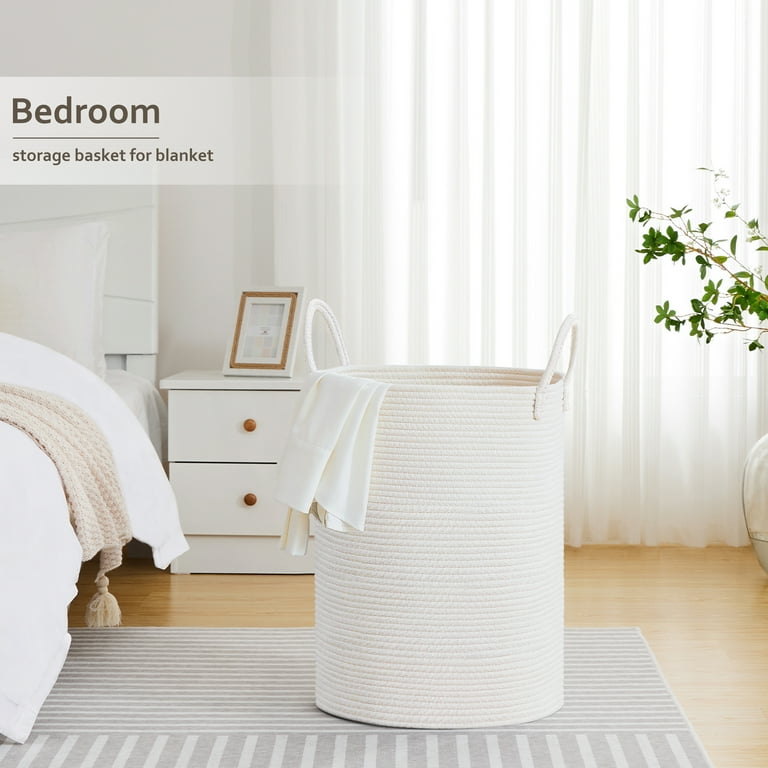 SOJERKI Large Cotton Woven Rope Laundry Hamper Decorative Natural Storage Basket 100L Walmart