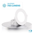 thumbnail image 2 of Infibrite 4 Inch Ultra-Thin Recessed LED Downlight, 9W 750LM, 2700K Soft White, White Trim, Wet Rated, Triac Dimmable, ETL, FCC, Energy Star, (6 Pack), 2 of 4