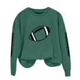 thumbnail image 4 of YVNAURA Women's Oversized Fleece Cotton Sweatshirt Crewneck Pullover Long Sleeve Loose Fit Drop Shoulder Y2K Casual Streetwear Trendy Fall Winter Outfits Top, Blackish Green,S, 4 of 4