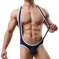thumbnail image 4 of HUPOM Mens Underwear Boxer Briefs Male Thongs Medium waist Comfort Waist Solid Thong Navy L, 4 of 9