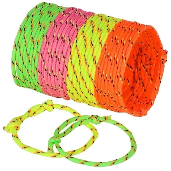 Friendship Bracelets for Kids - (Pack of 144) Neon Adjustable Woven Rope Friendship Bracelets Bulk for Girls and Boys - Classroom Prizes for Kids Birthday Party Favors & Goodie Bag Stuffers