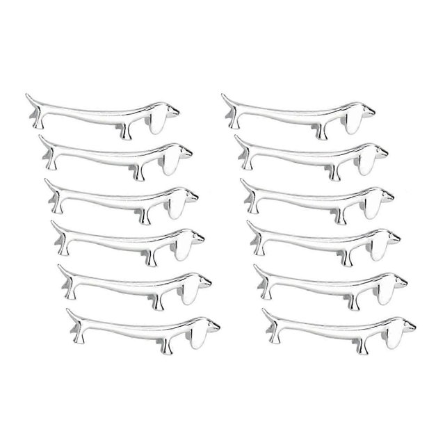 12 Pcs Chopsticks Rest Little Dog Chopsticks Holder Dachshund Zinc Alloy Fork Stand Spoon Tableware