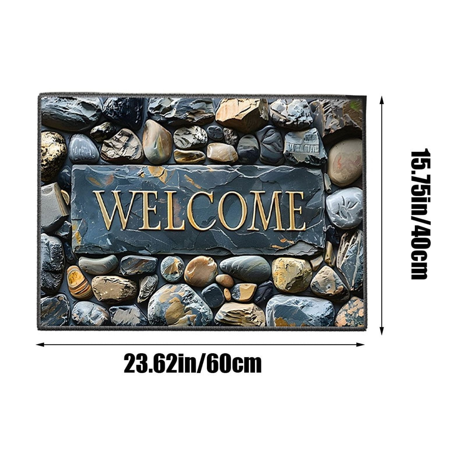 Rectangle Entrance Door Mat, Entry Way Doormat Front Door Rugs Outdoors Heavy Duty Welcome Mat, Non Slip Low Profile for Garage (Small)